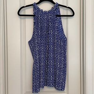 Small Cynthia Rowley Blue and a White Silk Top